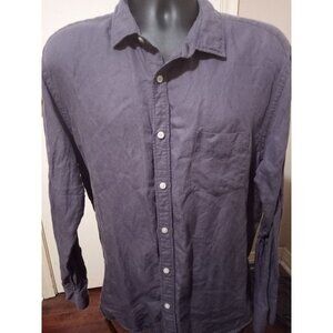 Untuckit Button Up Shirt Long Sleeve Mens Gray 2XL Tencel Linen Blend Harken